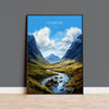 Glencoe Travel Poster, Travel Print of Glencoe, Highlands Gift, Scotland, Highlands Art, Glencoe Gift, Wall Art Print