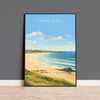 Fistral Beach Poster, Travel Print of Cornwall, England, Cornwall Art, Fistral Beach Gift, Wall Art Print