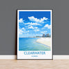 Clearwater Travel Print, Travel Poster of Clearwater, Clearwater Gift,Florida Art Gift,USA Wall Art Print