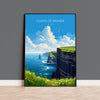 Cliffs of Moher Print, Travel Poster of Cliffs of Moher, Cliffs of Moher Gift, Ireland Art Gift, Travel Gift