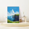 Cliffs of Moher Print, Travel Poster of Cliffs of Moher, Cliffs of Moher Gift, Ireland Art Gift, Travel Gift