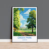 Green Park Travel Print, Travel Poster of Green Park, London Poster, Green Park Gift, Green Park Art, London Art UK Travel Gift