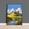 Alnwick Castle Travel Print, Travel Poster of Alnwick Castle, Northumberland Art Gift, England, Alnwick Castle Gift, Wall Art Print