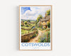 Cotswolds Print, Travel Poster of Cotswolds, England, Cotswolds Gift, Travel Watercolour Gift