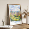 Oxford Poster, Travel Print of Oxford, England, Oxford Art Gift, Travel Watercolour Gift