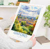 Oxford Poster, Travel Print of Oxford, England, Oxford Art Gift, Travel Watercolour Gift