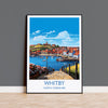 Whitby Travel Print, Travel Poster of Whitby, Yorkshire Gift, England, North Yorkshire Art, Whitby Gift, Wall Art Print