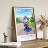 Isle of Man Motorbike Print, Travel Poster of Isle of Man, Motorbike Racing, Isle of Man Art Gift,British Isles Wall Art Print