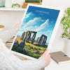 Stonehenge Travel Print, Travel Poster of Stonehenge, England, Wiltshire, Stonehenge Gift, Wall Art Print