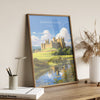 Alnwick Castle Travel Print, Travel Poster of Alnwick Castle, Northumberland Art Gift, England, Alnwick Castle Gift, Wall Art Print