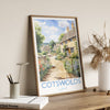 Cotswolds Poster, Travel Print of Cotswolds, England, Cotswolds Gift, Travel Watercolour Gift