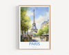 Paris Poster, Travel Print of Paris, France, Paris Gift, Travel Watercolour Gift