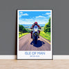 Isle of Man Motorbike Print, Travel Poster of Isle of Man, Motorbike Racing, Isle of Man Art Gift,British Isles Wall Art Print