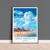 Great Yarmouth Travel Print, Travel Poster of Great Yarmouth , Norfolk Gift, England, Norfolk Art, Great Yarmouth Gift, Wall Art Print