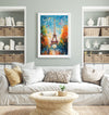 Paris Eiffel Tower Print, Travel Poster of Eiffel Tower Paris, Abstract Art , Paris Art Gift, France, Wall Art Print