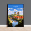 Durham Travel Print, Travel Poster of Durham, County Durham, England, Durham Art, Durham Gift, Wall Art Print