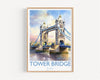 Tower Bridge Poster, Travel Print of Tower Bridge, London, England, Tower Bridge Art Gift, London Travel Watercolour Gift