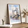 Tower Bridge Poster, Travel Print of Tower Bridge, London, England, Tower Bridge Art Gift, London Travel Watercolour Gift