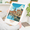 Ghent Poster, Travel Print of Ghent, Ghent Gift Art, Belgium Wall Art, Travel Gift