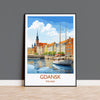 Gdansk Poster, Travel Print of Gdansk, Gdansk Gift Art, Poland Wall Art, Travel Gift