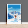 Chamonix Wall Art Travel Poster, Travel Print of Chamonix, Ski Poster, Chamonix Art Gift, France Ski Art Travel Gift