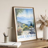 Lake Geneva Poster, Travel Print of Lake Geneva, Lake Geneva, Switzerland, Lake Geneva Art Gift, Switzerland Travel Watercolour Gift