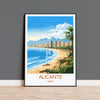 Alicante Travel Print Wall Art, Travel Poster of Alicante, Spain, Alicante Art Gift, Spanish Coast Art