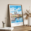 Cologne Travel Poster Wall Art, Travel Print of Cologne, Cologne Gift Art, Germany Wall Art Lover Gift