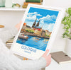 Cologne Travel Poster Wall Art, Travel Print of Cologne, Cologne Gift Art, Germany Wall Art Lover Gift