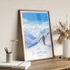 St Anton Wall Art Travel Poster, Travel Print of St Anton, Ski Poster, St Anton Art Gift, Austria Ski Art Travel Gift