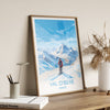 Val d'isere Wall Art Travel Poster, Travel Print of Val d'isere, Ski Poster, Val d'isere Art Gift, French Ski Art lover Travel Gift