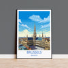 Brussels Wall Art Travel Poster, Travel Print of Brussels , Belgium Poster, Brussels Art Gift, Belgian Art Lovers Travel Gift