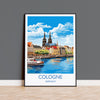 Cologne Travel Poster Wall Art, Travel Print of Cologne, Cologne Gift Art, Germany Wall Art Lover Gift