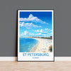 St Petersburg Travel Print, Travel Poster of St Petersburg, St Petersburg Beach Gift,Florida Art Gift,USA Wall Art Print