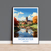 Worcester Travel Print Wall Art, Travel Poster of Worcester, Worcester Art Gift, England, English Countryside Art Lovers Gift,