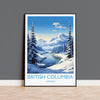 British Columbia Wall Art Travel Poster, Travel Print of British Columbia, British Columbia Art Lovers Gift, Canada Winter Art Travel Gift