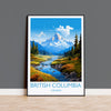 British Columbia Wall Art Travel Poster, Travel Print of British Columbia, British Columbia Art Lovers Gift, Canada Art Travel Gift