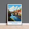 Knaresborough Travel Print, Travel Poster of Knaresborough, North Yorkshire Gift, England, Knaresborough Art Lovers Gift, Wall Art Print