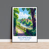 Richmond Travel Poster, Travel Print of Richmond, North Yorkshire Gift, England, Richmond Art Lovers Gift, Wall Art Print