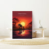 Mana Pools Travel Poster Wall Art, Travel Print of Mana Pools, Zimbabwe Gift, Mana Pools National Park Sunset Africa Art Gift