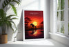 Mana Pools Travel Poster Wall Art, Travel Print of Mana Pools, Zimbabwe Gift, Mana Pools National Park Sunset Africa Art Gift