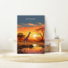 Botswana Travel Print, Travel Poster of Botswana, Botswana Gift, Botswana Sunset Africa, Africa Art Lovers Gift, Wall Art Print