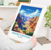 Grand Canyon Travel Print Wall Art, Travel Poster of Grand Canyon, Grand Canyon Art Lovers Gift, Arizona, USA Travel Art