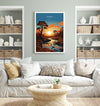 Zambia Travel Poster Wall Art, Travel Print of Zambia Sunset, Zambia Gift, Zambia Travel Art, Africa Art Lovers Gift,