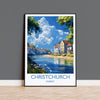 Christchurch Travel Print Wall Art, Travel Poster of Christchurch, England, Dorset Coast Art Lovers Gift, Dorset Wall Decor