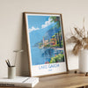 Lake Garda Travel Poster Wall Art, Travel Print of Lake Garda, Lake Garda Art Lovers Gift, Italy, Italian Lakes Art Gift