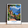 Limone Travel Poster Wall Art, Travel Print of Lake Garda, Limone Art Lovers Gift, Italy, Italian Lakes Art Gift