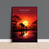 Mana Pools Travel Poster Wall Art, Travel Print of Mana Pools, Zimbabwe Gift, Mana Pools National Park Sunset Africa Art Gift