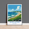 Seven Sisters Travel Print Wall Art, Seven Sisters Travel Poster, East Sussex, English Coastal Art, Seven Sisters Gift, Art Lovers Gift