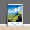 Pen Y Fan Travel Poster Wall Art, Pen Y Fan Travel Print, Wales, Brecon Beacons Welsh Art Gift, Wall Art Print